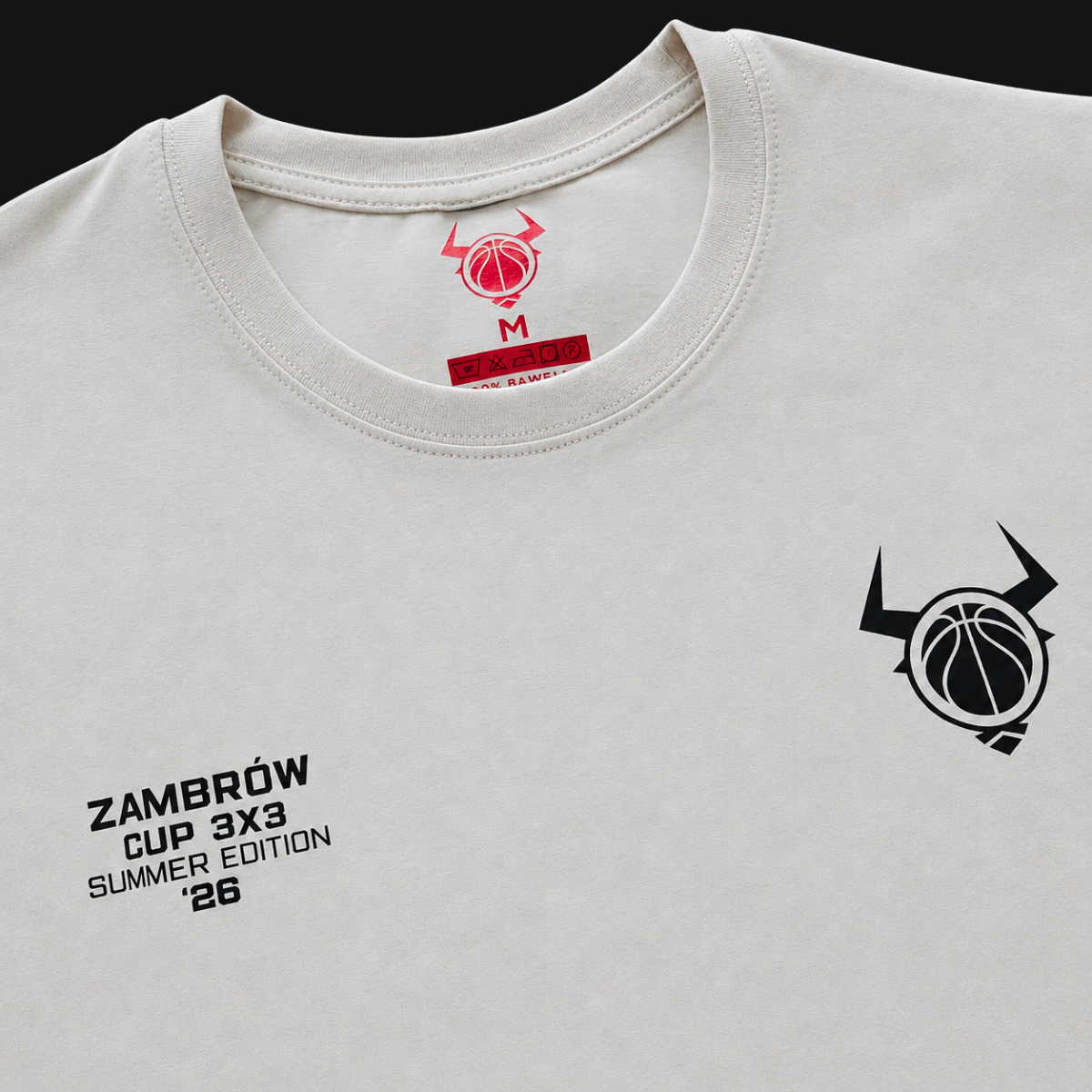 Kremowa koszulka z nadrukiem Zambrów Cup 3x3